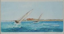ROUNDING THE MARK, ROYAL ULSTER YACHT CLUB by Robert Cresswell Boak ARCA at Ross's Online Art Auctions