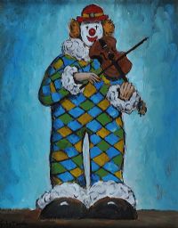 CLOWN WITH FIDDLE by Gladys Maccabe HRUA at Ross's Online Art Auctions