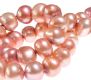 STRING OF ROSE PINK FRESH WATER CULTURED PEARLS WITH STERLING SILVER AND DIAMANT CLASP at Ross's Online Art Auctions