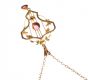 9CT GOLD GARNET AND SEED PEARL PENDANT AND CHAIN at Ross's Online Art Auctions