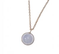 STERLING SILVER AND BLUE AGATE PENDANT AND CHAIN at Ross's Online Art Auctions
