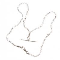 STERLING SILVER CHAIN WITH T-BAR at Ross's Online Art Auctions