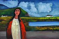 GIRL IN DONEGAL by James Bingham at Ross's Online Art Auctions