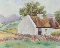 IRISH THATCHED COTTAGE by A.L. Watson at Ross's Online Art Auctions