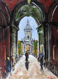 TRINITY COLLEGE, DUBLIN by Marie Carroll at Ross's Online Art Auctions