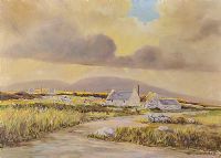 COTTAGES, DONEGAL by Robert T.  Cochrane at Ross's Online Art Auctions