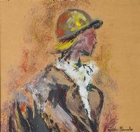 THE BLACK HAT by Gladys Maccabe HRUA at Ross's Online Art Auctions