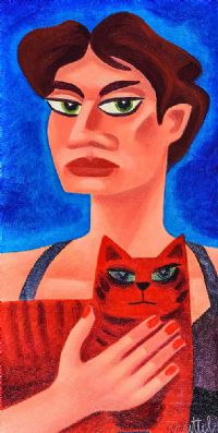 LADY & CAT by Graham Knuttel at Ross's Online Art Auctions