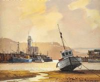 INNER HARBOUR, SCARBOROUGH by Don Micklethwaite at Ross's Online Art Auctions