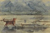 LOST DOG, DUNDRUM BAY by James Manley RUA at Ross's Online Art Auctions