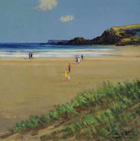 ON THE BEACH, BALLYCASTLE by William Cunningham at Ross's Online Art Auctions