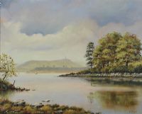 SCRABO FROM THE BRIDGE AT MAHEE ISLAND by Desmond Reid at Ross's Online Art Auctions