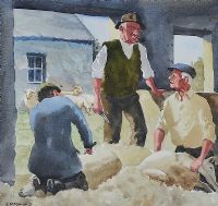 SHEEP SHEARING by James McDonald at Ross's Online Art Auctions
