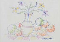 VASE OF FLOWERS & FRUIT by Gladys Maccabe HRUA at Ross's Online Art Auctions