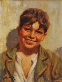 SMILING BOY by Italian School at Ross's Online Art Auctions