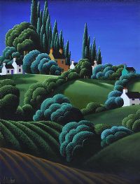 HOUSES AMONG THE TREES by George Callaghan at Ross's Online Art Auctions