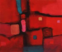 RED ABSTRACT by Martin D. Cooke at Ross's Online Art Auctions