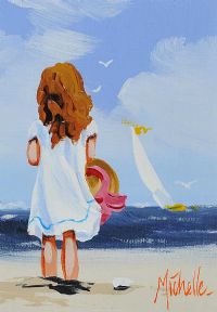 GIRL WITH SUN HAT by Michelle Carlin at Ross's Online Art Auctions