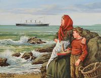 TITANIC DEPARTING, APRIL 1912 by Roy Wallace at Ross's Online Art Auctions