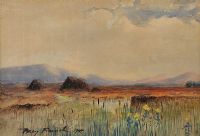 TURF STACKS & BOGLANDS, CONNEMARA by William Percy French at Ross's Online Art Auctions