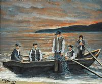 CURRAGH MEN by Sean Loughrey at Ross's Online Art Auctions