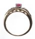 9CT GOLD RUBY AND BLACK AND WHITE DIAMOND RING at Ross's Online Art Auctions