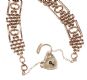9CT ROSE GOLD GATE LINK BRACELET WITH HEART-SHAPED PADLOCK CLASP at Ross's Online Art Auctions