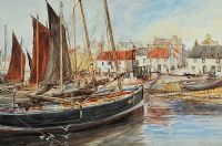 ST MONANCE HARBOUR by Charles McEwen at Ross's Online Art Auctions