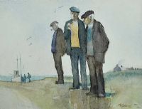 RETIRED FISHERMEN by James McConnell at Ross's Online Art Auctions