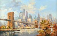 BROOKLYN BRIDGE, NEW YORK by Colin Gibson at Ross's Online Art Auctions