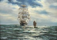 FULLY RIGGED SHIP, ARRANMORE by Henry Scott FRSA at Ross's Online Art Auctions
