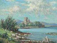 DOE CASTLE, MULROY BAY, DONEGAL by Rowland Hill RUA at Ross's Online Art Auctions