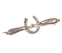 STERLING SILVER EQUESTRIAN BAR BROOCH at Ross's Online Art Auctions