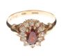 9CT GOLD RING SET WITH GARNET AND CUBIC ZIRCONIA at Ross's Online Art Auctions