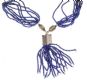 EIGHT ROW LAPIS LAZULI NECKLACE SET WITH SILVER BEADS AND CLASP at Ross's Online Art Auctions