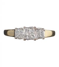 18CT GOLD AND DIAMOND TRIPLE CLUSTER RING at Ross's Online Art Auctions