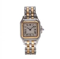 CARTIER STAINLESS STEEL AND 18CT GOLD LADY'S WRIST WATCH at Ross's Online Art Auctions