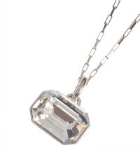 WHITE METAL AND CRYSTAL PENDANT ON A STERLING SILVER ELONGATED BELCHER LINK CHAIN at Ross's Online Art Auctions