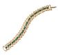 GOLD-TONE AND GREEN CRYSTAL FANCY LINK BRACELET BY THE DESIGNER TRIFARI at Ross's Online Art Auctions
