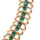 GOLD-TONE AND GREEN CRYSTAL FANCY LINK BRACELET BY THE DESIGNER TRIFARI at Ross's Online Art Auctions