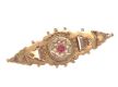 A PAIR OF VICTORIAN BROOCHES, ONE WITH 9CT GOLD RUBY AND SEED PEARL AND ONE GOLD-PLATED at Ross's Online Art Auctions
