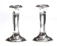 PAIR OF ANTIQUE STERLING SILVER CANDLESTICKS at Ross's Online Art Auctions