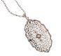 9CT WHITE GOLD FILIGREE PENDANT SET WITH A DIAMOND ON A 9CT WHITE GOLD TRACE CHAIN at Ross's Online Art Auctions