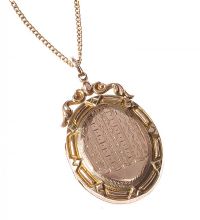 9CT ENGRAVED ROSE GOLD LOCKET AND CHAIN at Ross's Online Art Auctions
