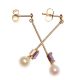 9CT GOLD DROP EARRINGS SET WITH AMETHYST AND CULTURED PEARL at Ross's Online Art Auctions