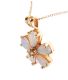 14CT GOLD OPAL AND DIAMOND FLORAL CLUSTER PENDANT AND CHAIN at Ross's Online Art Auctions