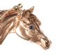 9CT ROSE GOLD HORSE'S HEAD BROOCH/PENDANT SET WITH SAPPHIRE at Ross's Online Art Auctions