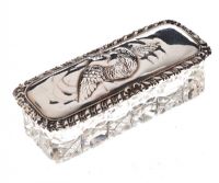 ART NOUVEAU STERLING SILVER TOPPED CUT GLASS DRESSING TABLE BOX at Ross's Online Art Auctions