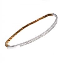 18CT GOLD TWO-TONE BANGLE SET WITH DIAMONDS at Ross's Online Art Auctions