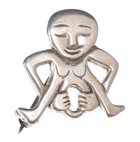 STERLING SILVER 'SHEELA-NA-GIG' BROOCH at Ross's Online Art Auctions